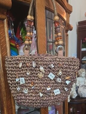 Capelli of New York Brown Linen Tote with Woven Label